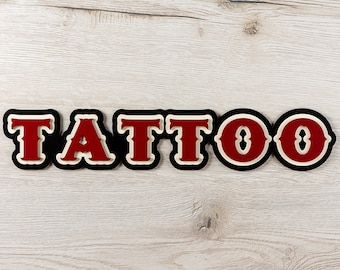 Layered Wood Tattoo Sign - Vintage Style Tattoo Shop Wall Decor