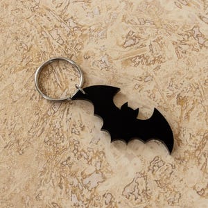 Black Bat Keyring - Bat Keychain - Acrylic Gothic Keyring For Keys - Halloween Gift For Him Or Her