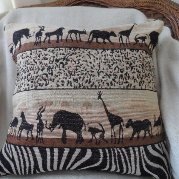 Animal imprimé marron/noir 16 x 16"+, taies d’oreiller accent, BS13