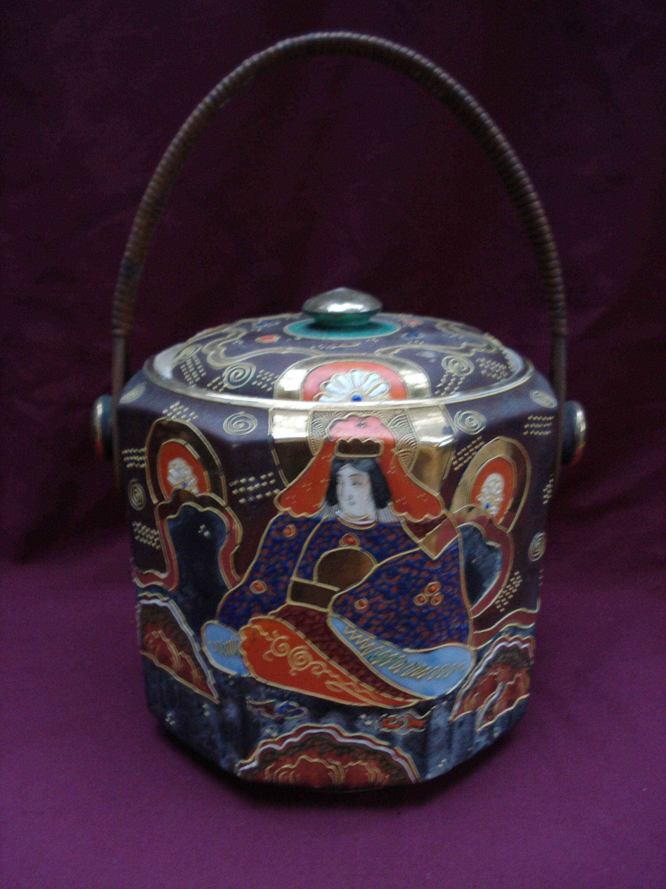 Vintage Hand-painted Japanese Ice Bucket