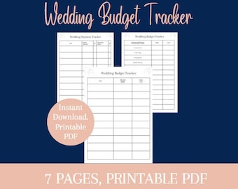 Wedding Budget Tracker, Printable Wedding Budget, Wedding Planner, Wedding Cost Tracker, Wedding Payment Tracker, Budget Planner