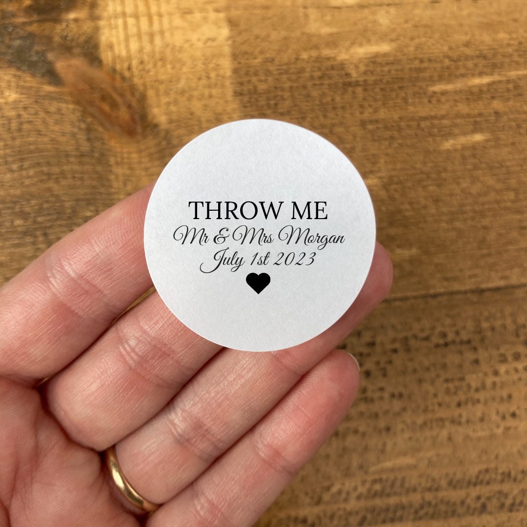 Personalised Wedding Confetti Stickers Throw Me Wedding Etsy UK