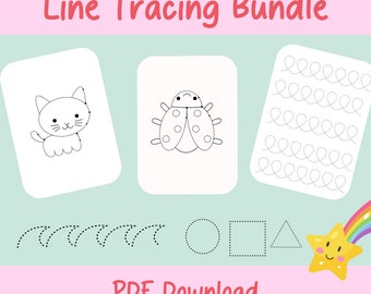 Line and Shape Tracing, Print at home, A4 Printable resources, Rainy Day activity