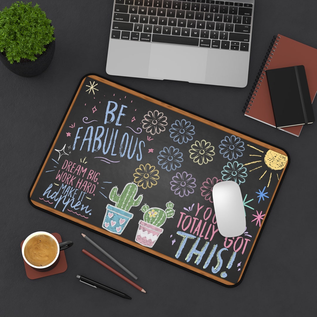 Chalkboard Inspirational Desk Mat Perfect for Dorms Etsy