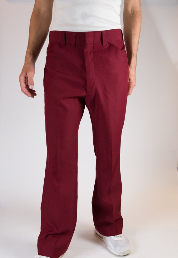 Vintage Red Men's Pants - 1970's Maroon / Merlot W