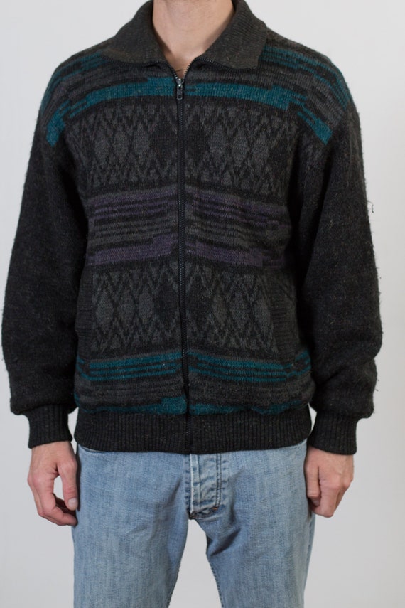 Vintage Geometric Jacket - Men's Large Outerwear … - image 1