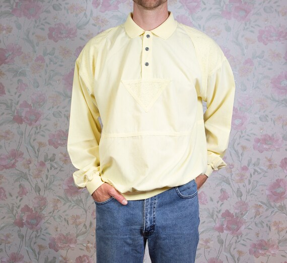 Vintage Yellow Sweater Men's Soft Pale 