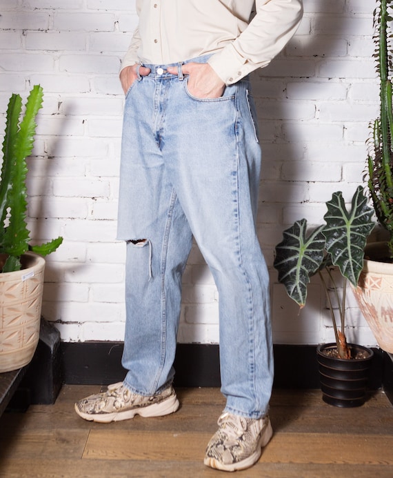 Saint Laurent 18cm stone washed jeans men - Glamood Outlet