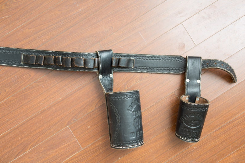 Vintage Tequila Holster Belt Gift for Him 100/% Agabe Tequila Mexico Black Leater Belt Nuestro Tiquela