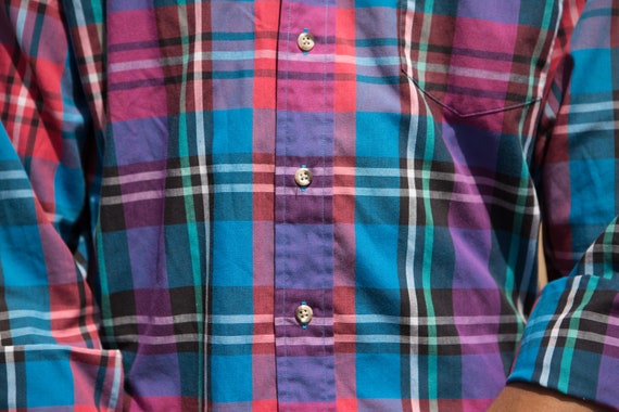 Vintage Men's Plaid Shirt - Chaps Ralph Lauren Me… - image 4