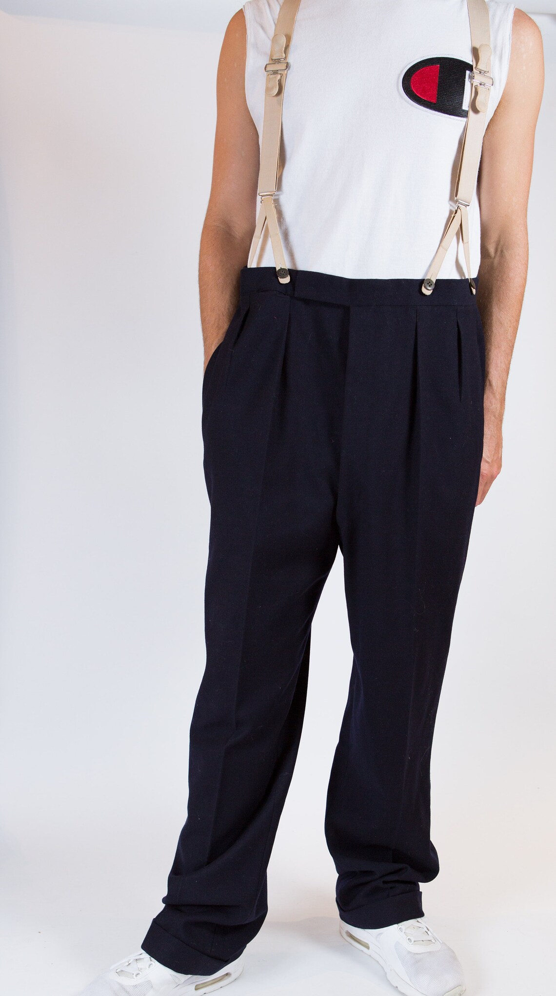 Pantalones vintage de 1940/50 vintage de hombre azul oscuro Etsy España