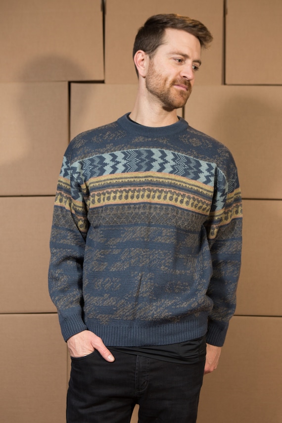 mens geometric jumper