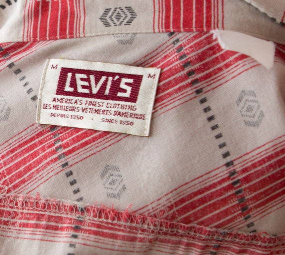 Vintage Levis Shirt - 80's does 50's Red and Grey… - image 2