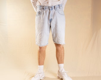 Vintage Denim Shorts - Men's 33W Levis Silver Tab Distressed 90's Jean Shorts