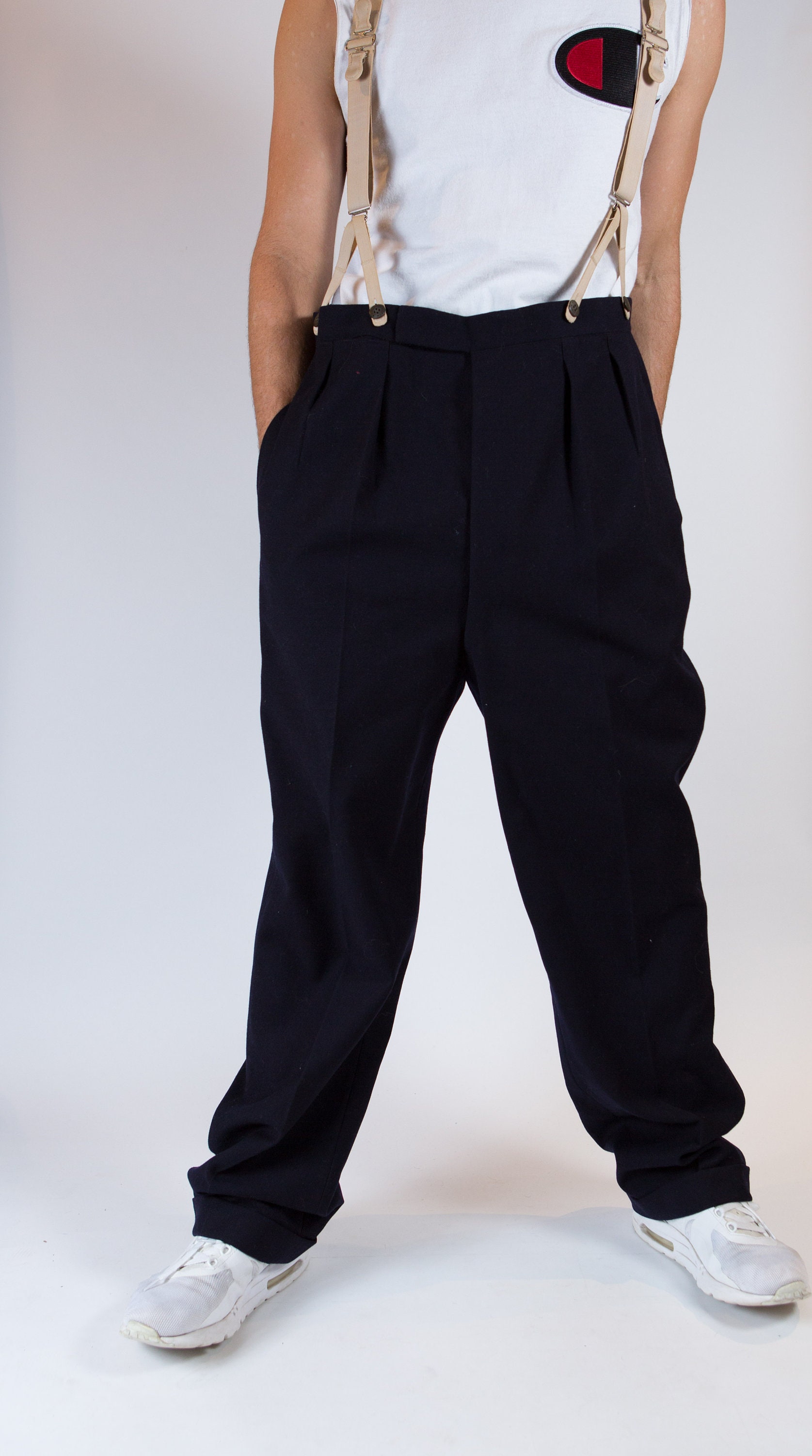 Pantalones vintage de 1940/50 vintage de hombre azul oscuro Etsy