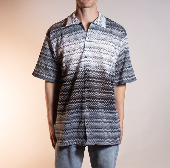 Oversized Mesh Button up Shirt Black 