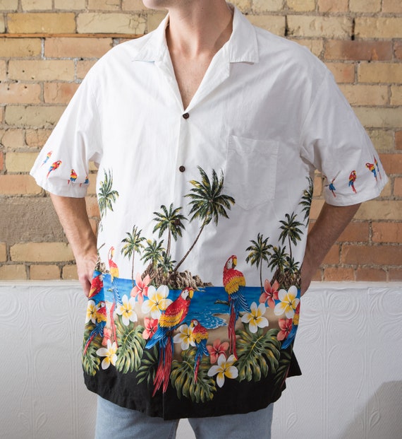 Mens size XL Camisa casual de vacaciones Vintage Hawaiian Beach Button-Up Shirt Made in USA Ropa Ropa para hombre Camisas y camisetas Camisas Oxford y abotonadas Regalos para él 