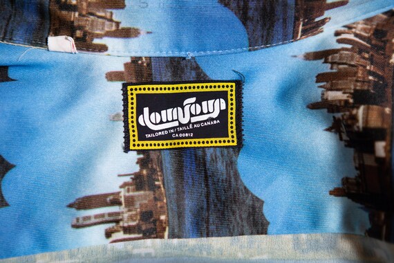 70's Vintage Cityscape Shirt - Men's Small Casual… - image 4