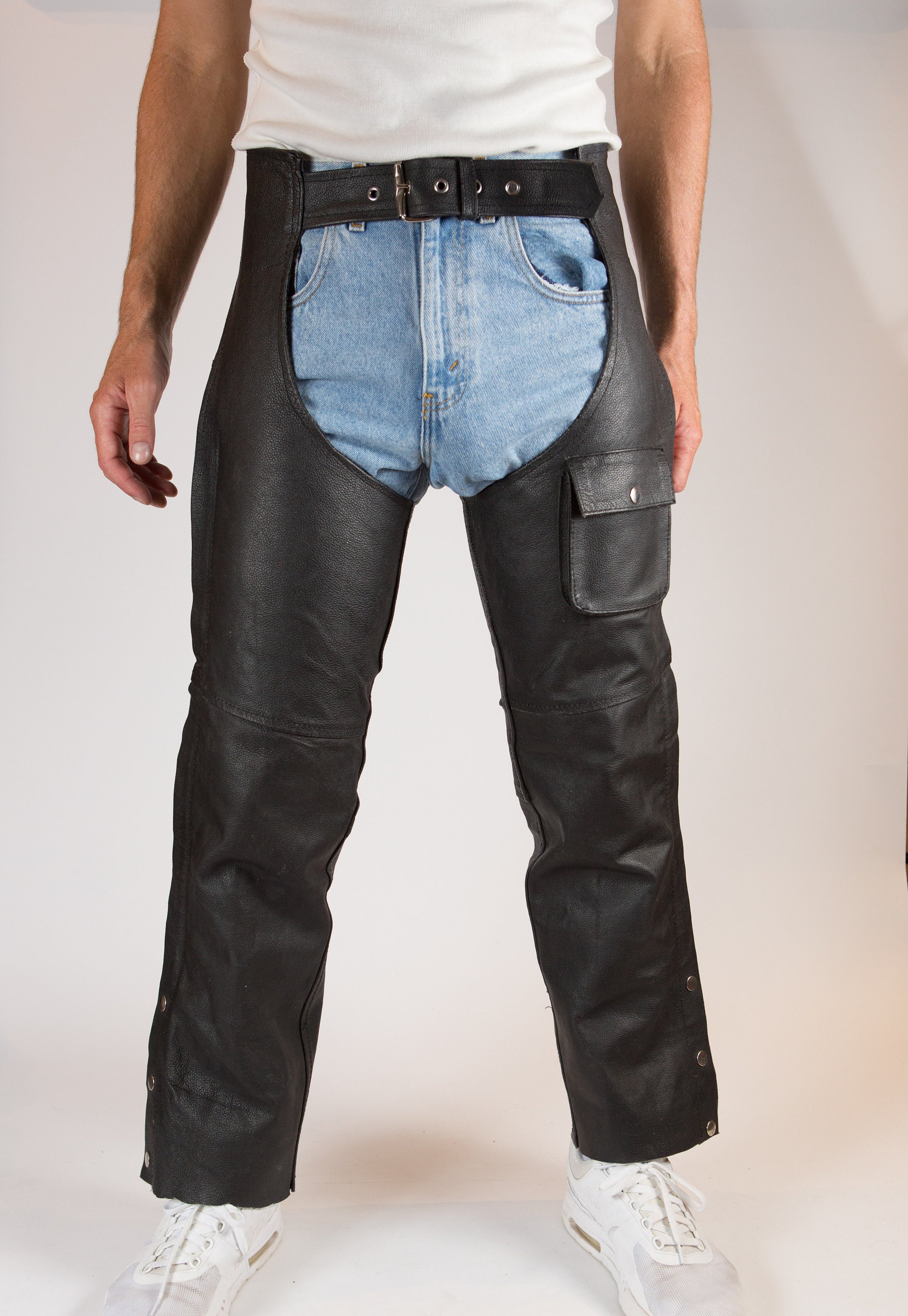 Chaps cuir biker hotsell