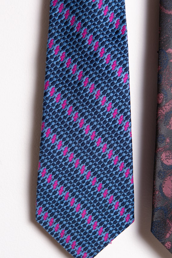 Vintage Neckties - 60's / 70's Geometric Pattern … - image 3