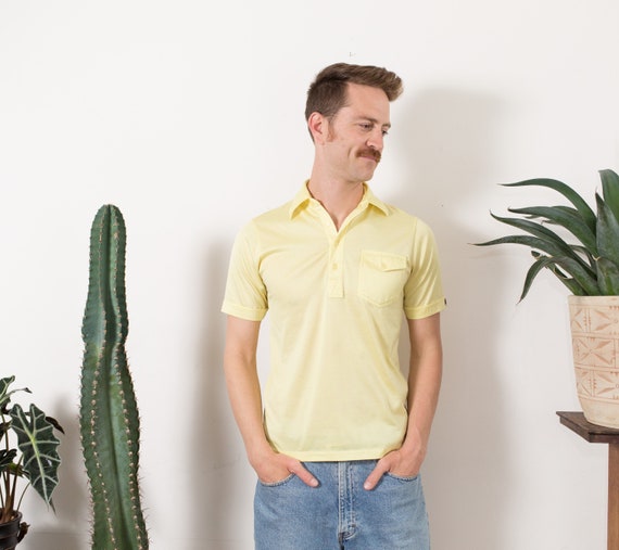 pale yellow mens polo shirts