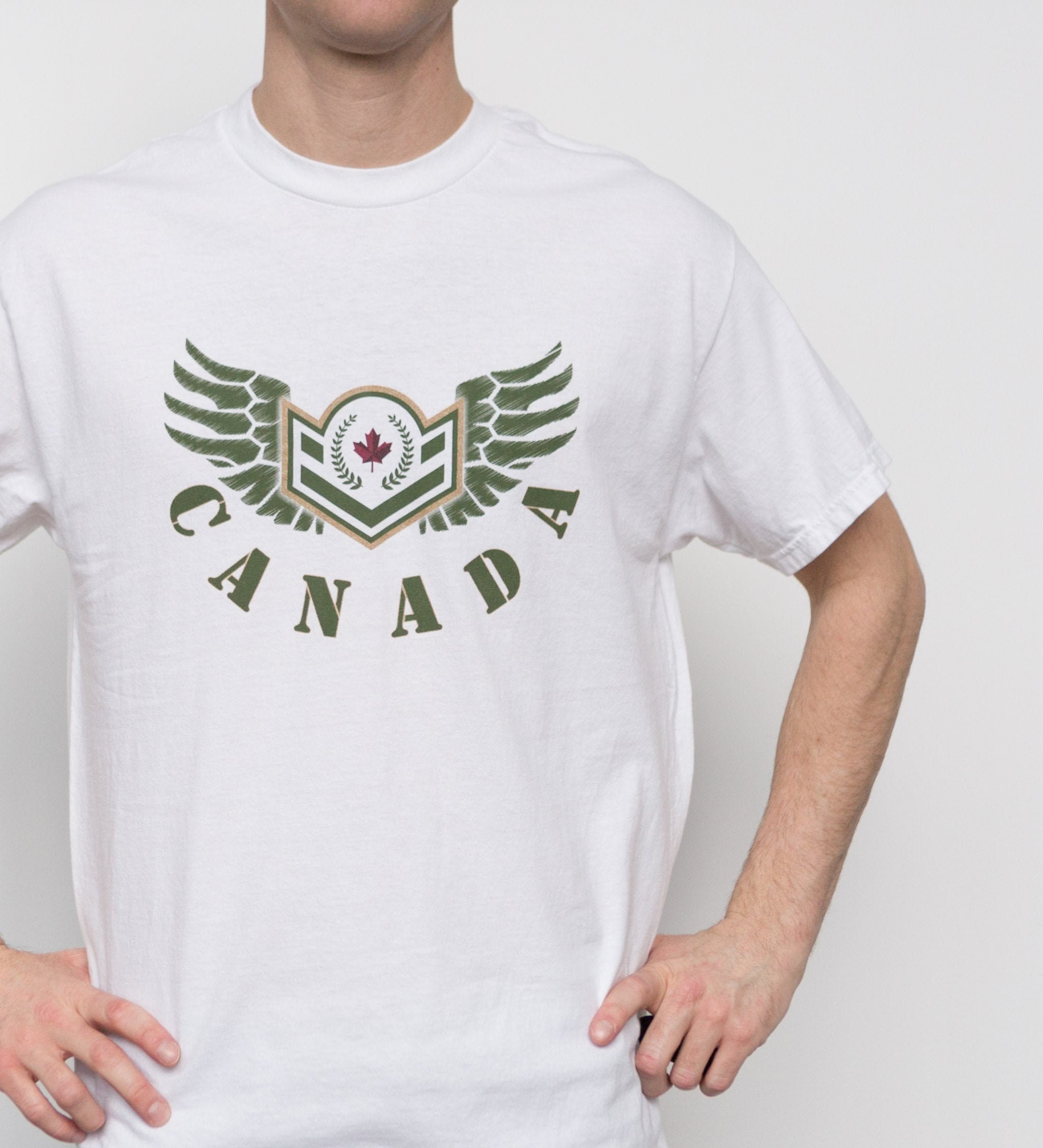 Vintage Men's Canada Army T-shirt White 
