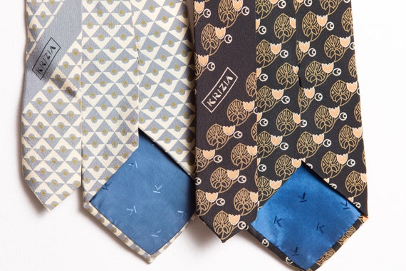 Vintage Krizia Neckties with Geometric 80's Patte… - image 7