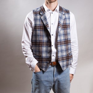Alpaca Vest Icelandic Style Knit Geometric Knit Medium Size Wool Blend Button up Vest for Him or Her Scandinavian Fashion image 1