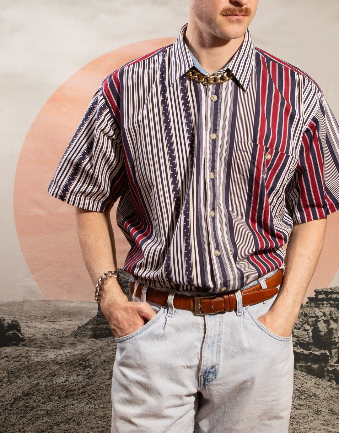 mens striped button down