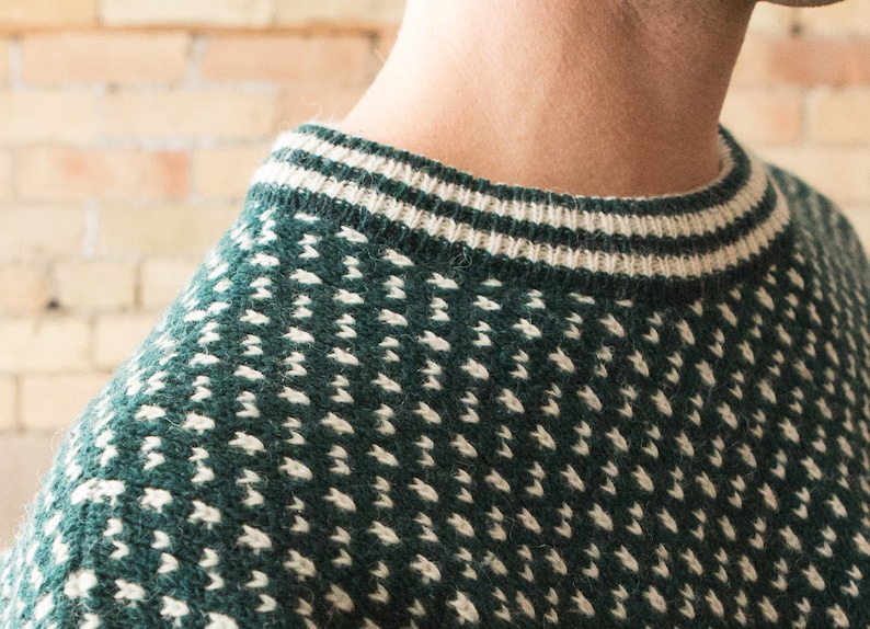 Norwegian Fashion Vintage Men/'s Knit Roots Sweater Large Size Green Geometric Scandinavian Nordic Pullover Jumper