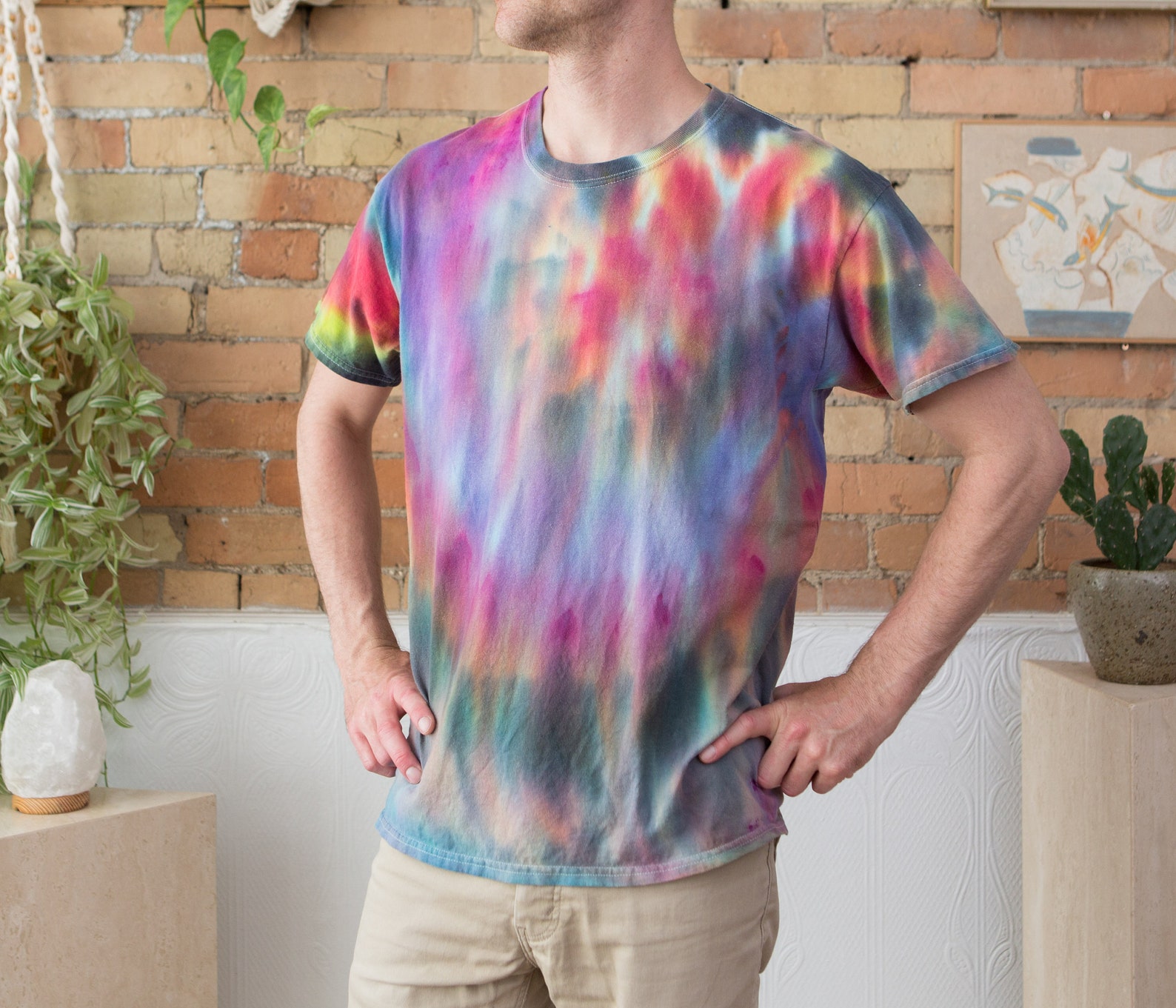 Tie Dye T-Shirt Men's Large Size Hippie Music Festival | Etsy