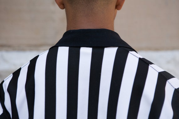 Men's 70's Striped Polo Shirt - Black and White F… - image 9