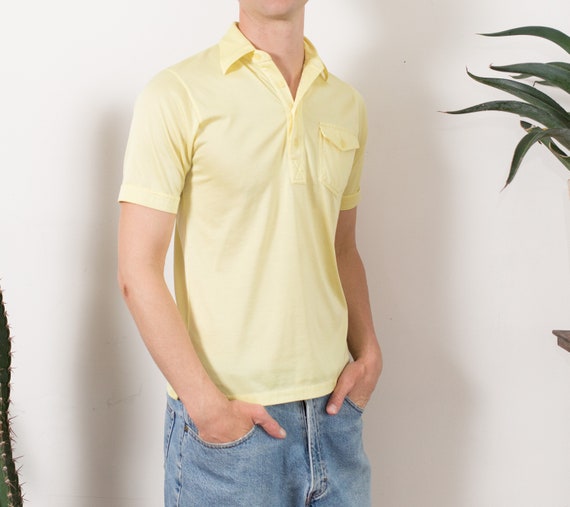 Vintage Men's Polo Shirt - Small Size Pale Pastel… - image 1