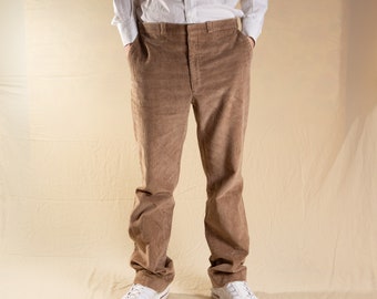 Vintage Mens Brown Corduroy Pants W35 