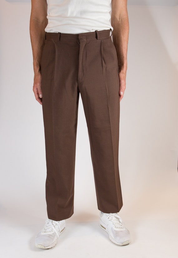 Vintage Men's Brown Formal Pants - Wedding Groom o