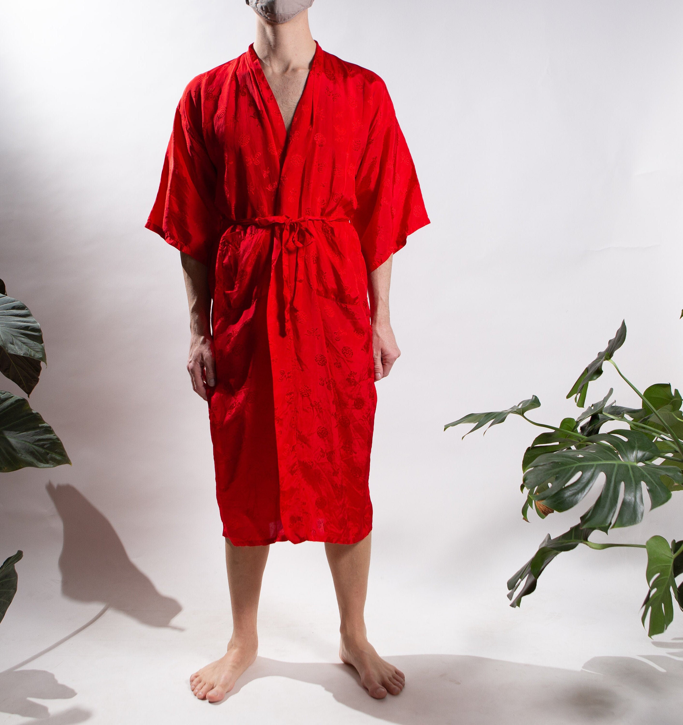 long pink mesh robe