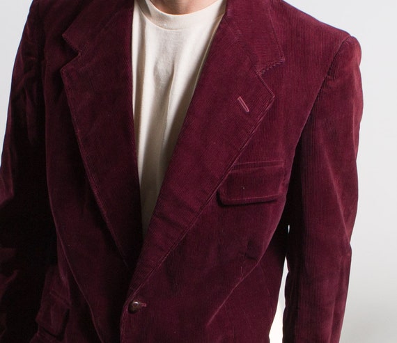 Men's Red Velvet Blazer - Medium Size Velvet Red /