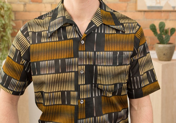 Vintage Abstract Shirt - 70's Medium Size Men's S… - image 6