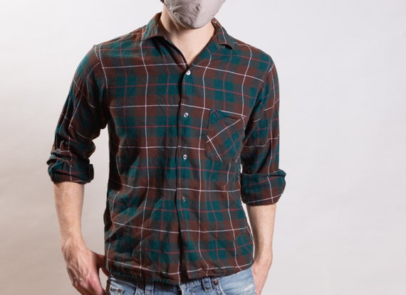 Vintage Men's Flannel Shirt Small Size 