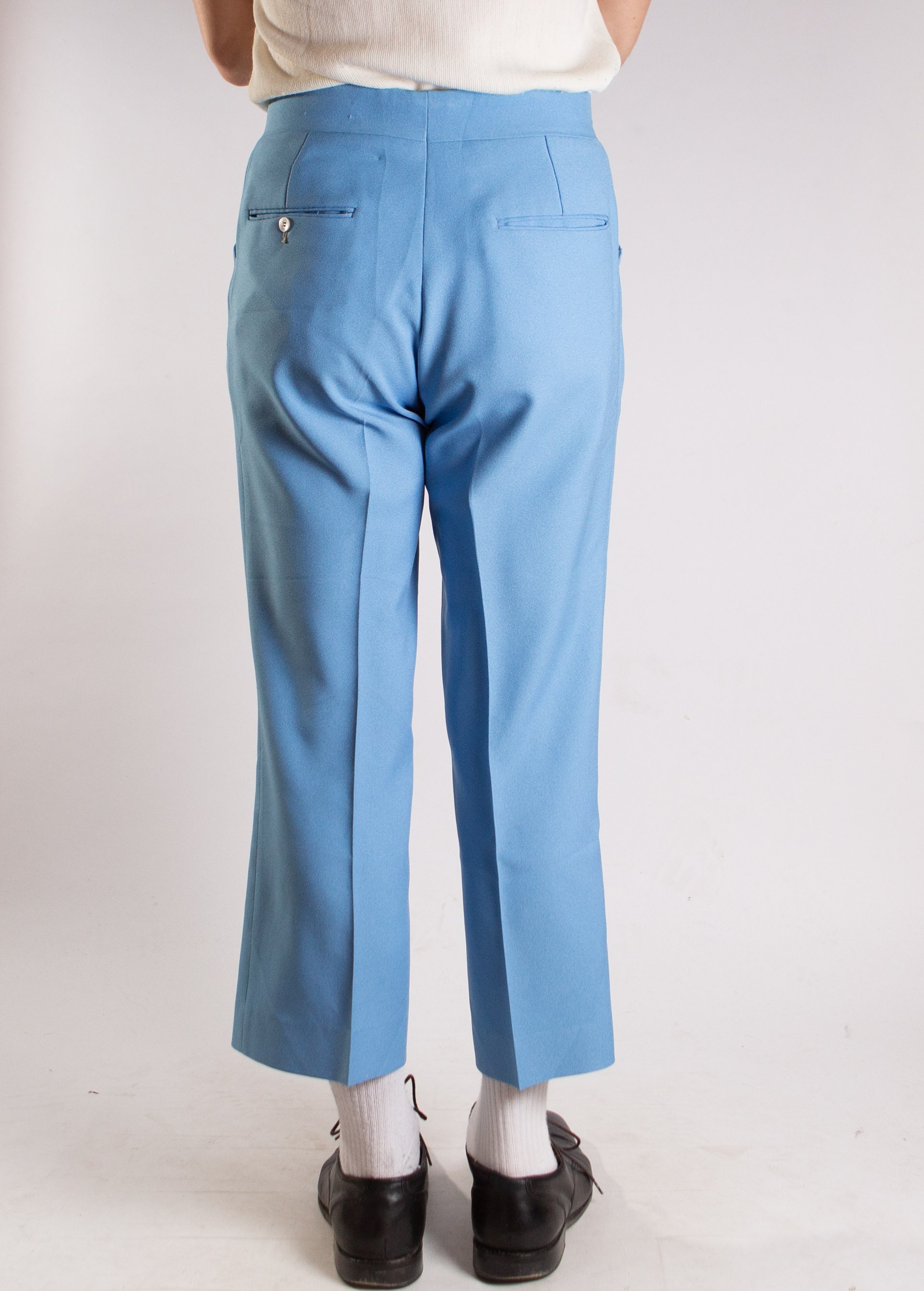 Vintage Blue Pants Mens 32W Baby Blue Slacks 70's Etsy