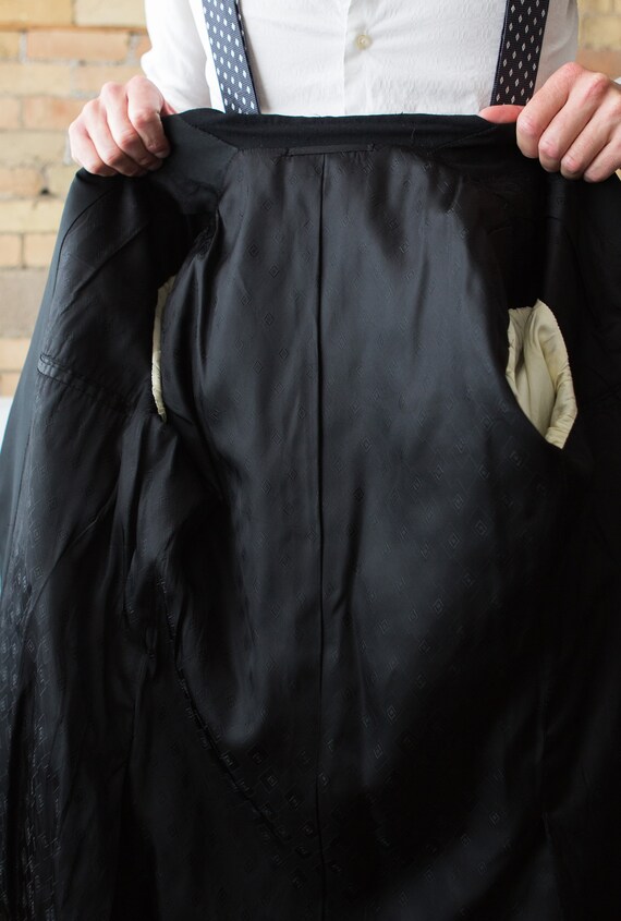 Vintage Men's Tuxedo - 3-piece Solid Black Wool S… - image 6