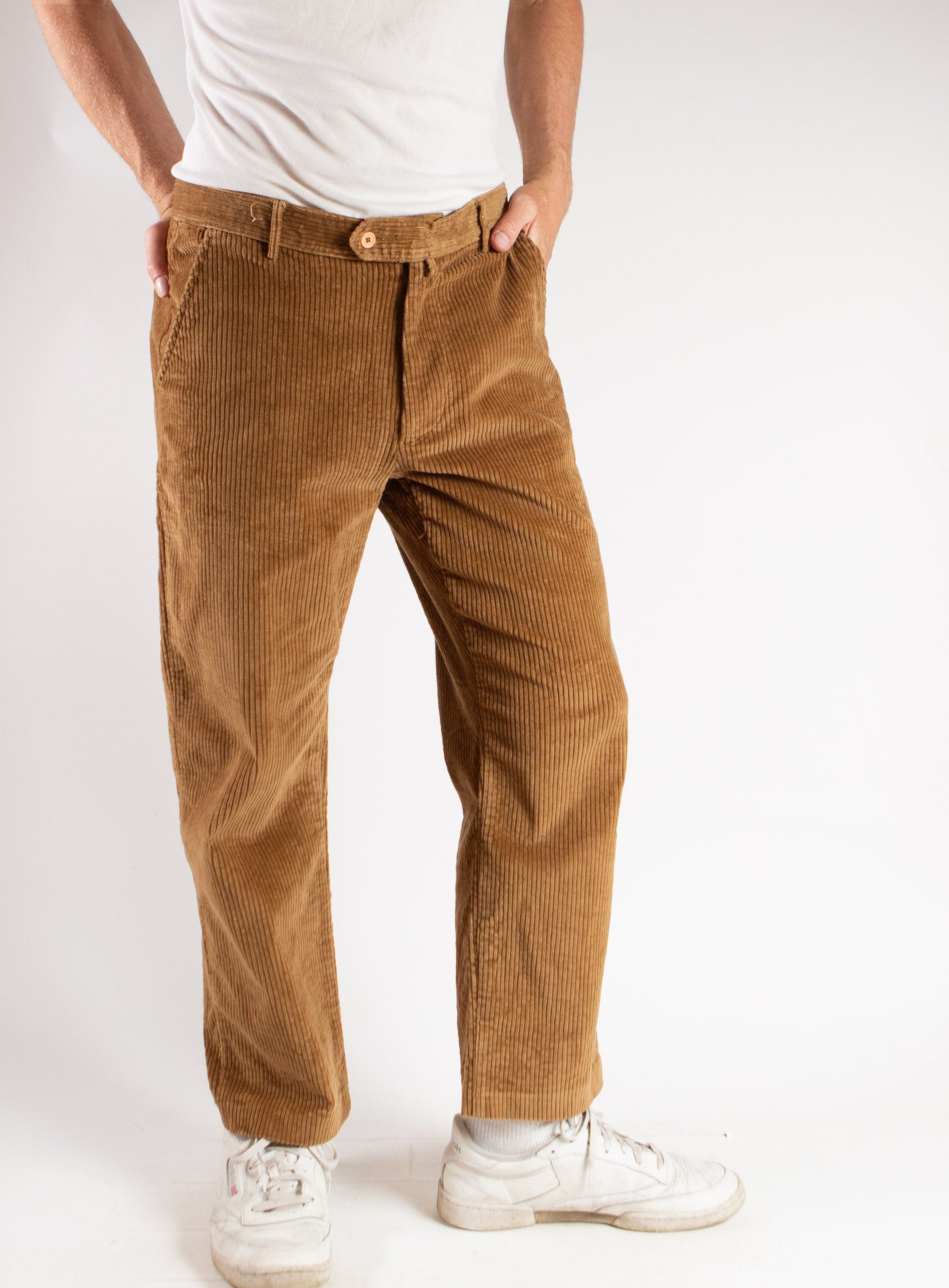 Vintage Mens Brown Corduroy Pants W34 