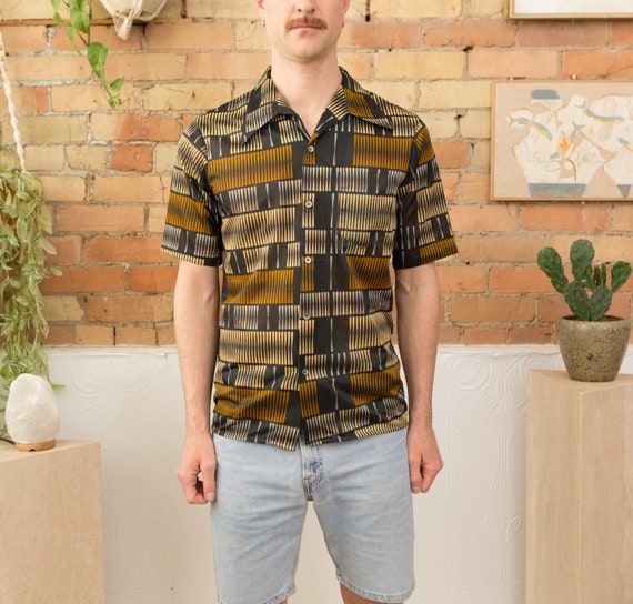 Vintage Abstract Shirt - 70's Medium Size Men's S… - image 1