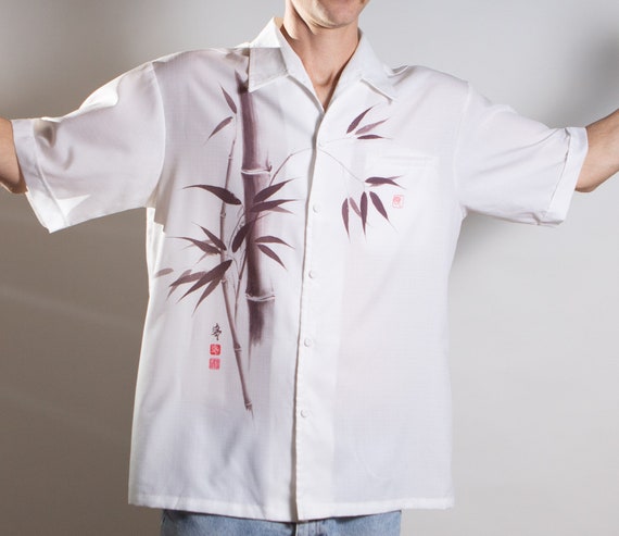 Vintage White Hawaiian Shirt - Large Size Men's 7… - image 7