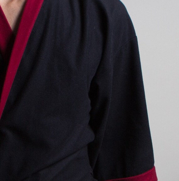 Men's Vintage Robe - Medium Size Blue and Red Lou… - image 6