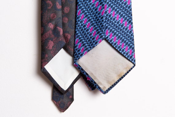 Vintage Neckties - 60's / 70's Geometric Pattern … - image 7