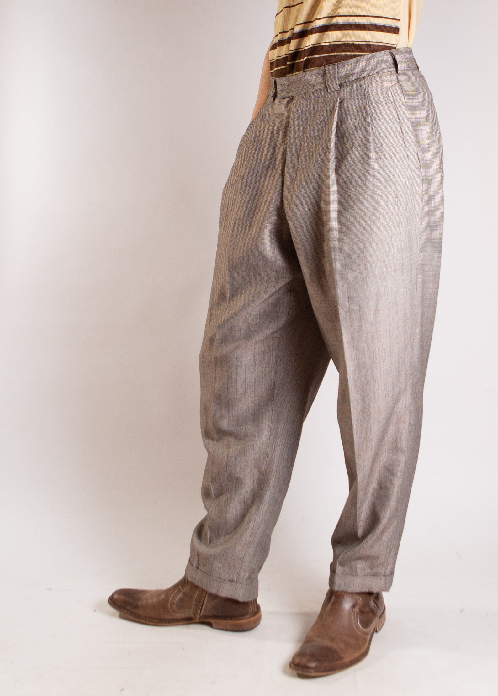 1960's Men's Pants Vintage Plaid Trousers 32W Etsy