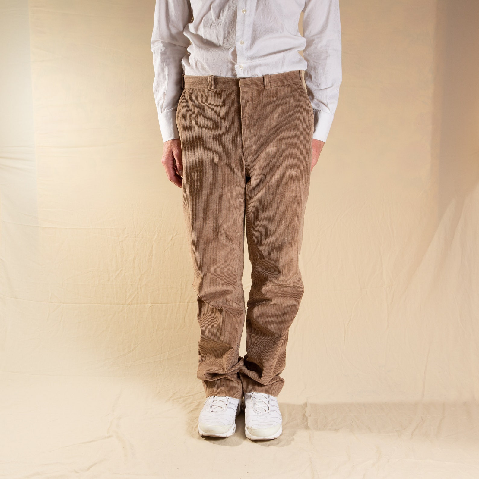 Vintage Mens Brown Corduroy Pants W35 Pleated Dress Etsy UK