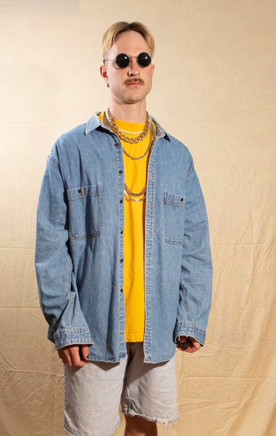 Vintage Levis Denim Shirt and Yellow 
