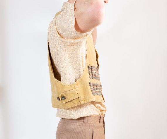 60's Hunting Vest - Men's Vinatge Large Size Beig… - image 3